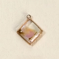 Rhombus abalone shell pendant with rose gold plated frame for DIY jewelry making - Diamond Pattern