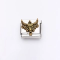 Italian charm link with vintage gold bull head charm in stainless steel for DIY jewelry - Bull Head Totem (3)