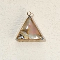 Triangle abalone shell pendant with gold plated copper frame for DIY jewelry making - Triangle
