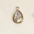 Teardrop abalone shell pendant with rose gold plated copper frame for jewelry making - Water Drop