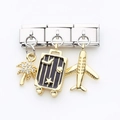 Italienische Charm-Glieder mit silberner Palme, Koffer und Flugzeuganhängern - Palme Koffer und Flugzeug Stil (2)