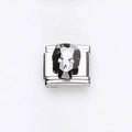 Italian modular charm in stainless steel featuring a faceted black skull design - Black Skull (9)