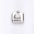 Italian charm bracelet link featuring a stainless steel R.I.P. tombstone cross design - RIP Tombstone (10)