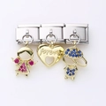 Italienische Armband-Charms mit Forever-Herz und Kristall-Kinder-Anhängern - Figuren und Herz Stil (8)
