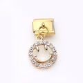 Italian modular charm in gold finish featuring a sparkling rhinestone smiley face pendant - Rhinestone Smiley (8)
