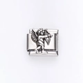 Italian modular charm in stainless steel featuring a Cupid angel relief design - Cupid Relief (20)