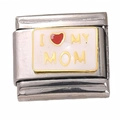 Italian modular charm link in stainless steel with I LOVE MY MOM enamel design - I ❤️ MY MOM (15)