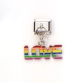Italienischer Charm-Link mit LOVE-Regenbogen-Emaille für modulare Edelstahlarmbänder - LOVE Regenbogen Buchstabe Stil (37)