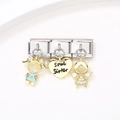 Détail du charm cœur Soul Sister et pendentif ange sur bracelet italien en acier - Style Robe Bleue Soul Sister 6 (ZT-MK-128)