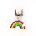Italienisches Charm-Armband-Modul mit Regenbogen Love Wins Anhänger aus Edelstahl - Love wins Regenbogen Stil (38)