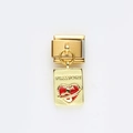 Gold Italian charm with PASSPORT engraving and airplane heart dangle for bracelets - Red Heart Passport(12)
