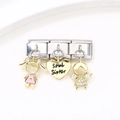Set de breloques italiennes avec cœur Soul Sister, fille en émail et ange en strass - Style Robe Rose Soul Sister 7 (ZT-MK-128)