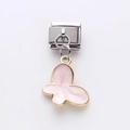 Charm modulaire italien avec pendentif papillon doré et émail rose pour bracelet - Papillon Rose Clair (10)