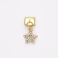 Pendentif étoile doré avec zircone pour bracelets modulables en acier inoxydable - Style Étoile Micro-Pavé (1)