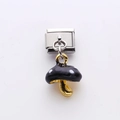 Module de bracelet italien avec pendentif champignon noir en acier inoxydable - Champignon Noir (11)