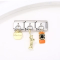 Italian charm bracelet featuring New York theme charms with taxi and statue of liberty - New York Landmark Style (3)(ZT-MK-128)
