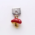 Maillon italien pour bracelet avec pendentif champignon rouge en acier inoxydable - Champignon Rouge (12)