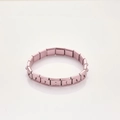 Pink matte Italian charm bracelet in stainless steel with modular link buckle design - Lotus Pink
