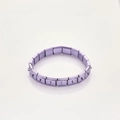 Elastic Italian charm bracelet in matte purple stainless steel modular design - Light Purple