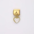 Golden heart charm pendant with pearl white inlay for stainless steel DIY modular bracelets - Gold Heart Style (1)