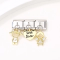 Set de charms italiens avec cœur Soul Sister, fille et ange pour bracelets DIY - Style Figures Soul Sister 5 (ZT-MK-128)