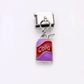 Italienischer Modul-Anhänger mit lila-rotem Cola-Dosen-Design aus Edelstahl - Rot-Lila Cola-Dose Stil (48)