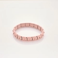 Italian modular stretch bracelet in matte pink finish crafted from durable stainless steel - Pink