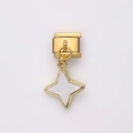 Gold stainless steel modular link charm with a white star pendant for DIY jewelry - Gold Four-Pointed Star Style (5)