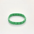 Italian modular charm bracelet with matte green stainless steel links for men and women - Green