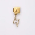 Italian modular bracelet charm with golden lightning bolt pendant and white shell inlay - Gold Lightning Style (6)