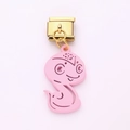 Pink snake charm for Italian link bracelets with golden connector and petal detail - Pink Snake Style (9)