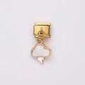 Italian charm link featuring a golden rectangle base with a white cloud and lightning pendant - Gold Cloud Lightning Style (7)