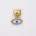 Italian charm link with gold evil eye pendant and sparkling rhinestones for DIY bracelet - Gold Evil Eye Style (8)
