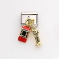 Charme modulaire italien en acier avec Statue de la Liberté dorée et pendentif voiture rouge - Style Voiture Rouge Statue de la Liberté (1)