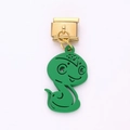 Gold stainless steel link with a cute green snake charm for modular DIY bracelets - Green Snake Style (8)