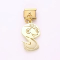 Gold snake charm with floral detail for Italian DIY modular stainless steel bracelet - Gold Snake Style (10)