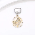 Pendentif cœur plaqué or 18k avec cristaux pour bracelets à breloques italiens - Style Cœur de Perle Vintage (22)