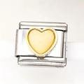 Italiaanse bedelarmband schakel van roestvrij staal met een gouden hartjesdetail - 金色立体纹理爱心款式(10)