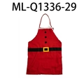 Grembiule classico rosso Babbo Natale con bordo in pizzo bianco e stampa della cintura - Stile Babbo Natale (Rosso)
