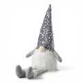 Leuchtender Weihnachtszwerg mit Paillettenmütze und weichen Beinen für die Deko - Silber