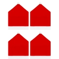 Set van 4 rood-witte kerststoelhoezen in de vorm van een kerstmuts van geborstelde stof - 4-Pak