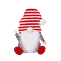 Porta cubiertos de gnomo navideño con gorro de rayas rojas y blancas y barba - Rayas