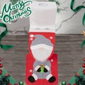 Weihnachts-WC-Bezug-Set mit Zwerg-Motiv und rotem Schneeflocken-Teppich fürs Badezimmer - Weihnachtsmann