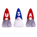 Three USA Independence Day gnomes with red, white, and blue stars and stripes design - Set