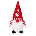 Christmas gnome cutlery holder with red knitted hat and long white beard decoration - Snowflake Style