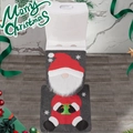 2-delige kerstkabouter toiletbrilhoes en mattenset met feestelijke kerstman decoratie - Donkergrijze Kerstkabouter (Twee Artikelen)