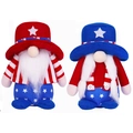 Patriotic 4th of July gnomes set with red, white, and blue stars and stripes patterns - Red And Blue Combination (XSW-A0194AB)