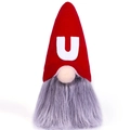 Gnome en peluche de la fête nationale américaine avec chapeau rouge et grand motif lettre U - Style U