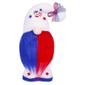 Gnomo patriottico del 4 luglio con toppa a cuore a stelle e strisce su cappello bianco - Stile Cappello Bianco