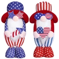 Set of two Fourth of July gnome plush decorations with USA rockets and stars - Rocket And Heart Combination